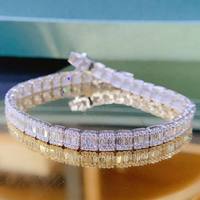 Bracelet à maillons en argent sterling 925 avec moissanite VVS, style hip-hop, bijou tendance pour homme et femme