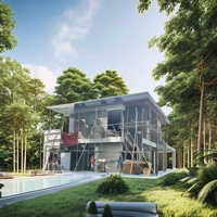Maison mobile de luxe Villa préfabriquée à structure légère en acier en kit avec caractéristiques de luxe Matériau de panneau sandwich préfabriqué pour maison