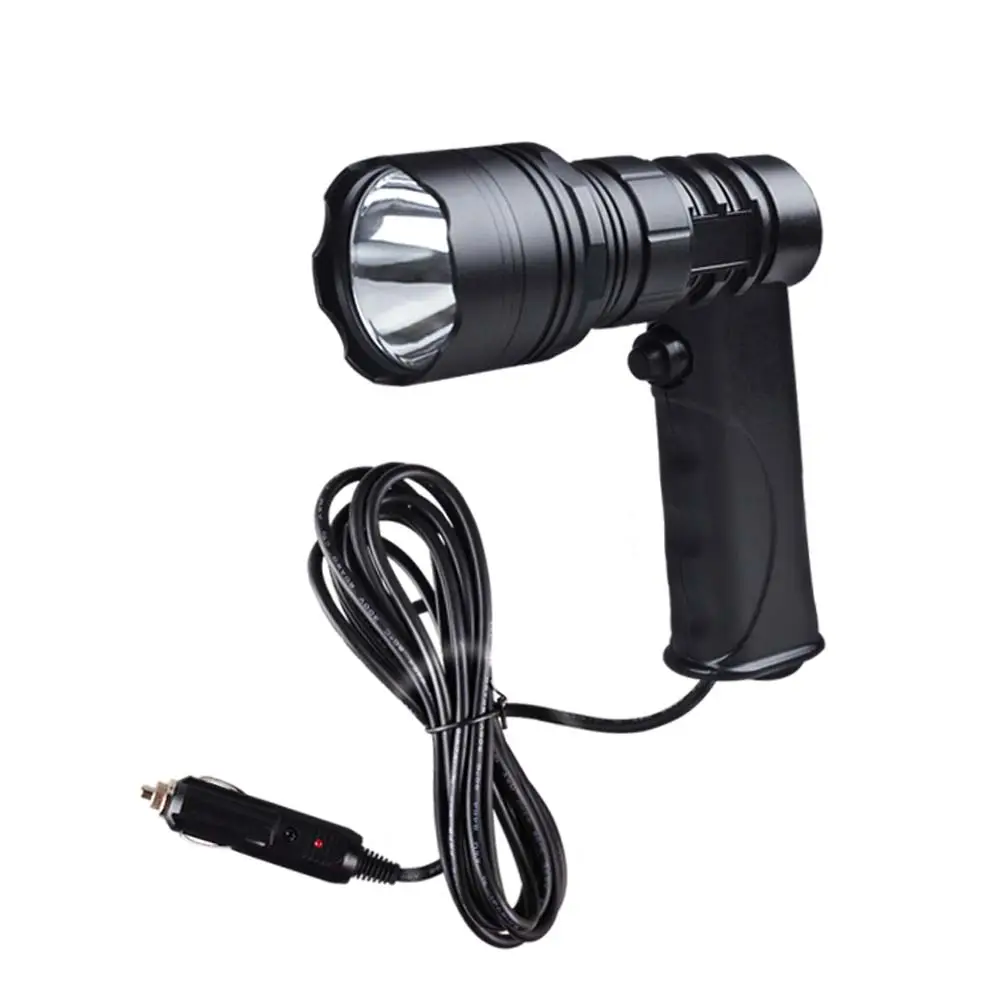 500m long distance handheld flashlight, outdoor led strong light 30w high power imported flashlight