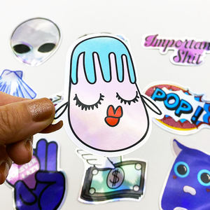 Benutzer definierte UV-Resist Logo-Druck Wasserdichte haltbare weiße Vinyl PVC selbst klebende gestanzte Aufkleber - Product Image 3