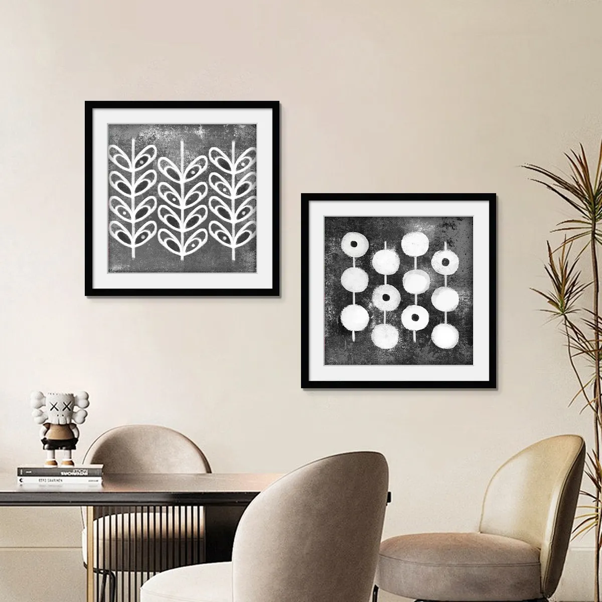 Moderne abstrakte schwarze und weiße Wandkarten für Haus oder Hotel Wohnzimmerdekoration stilvolle Wandkunst-Deko hängende Gemälde