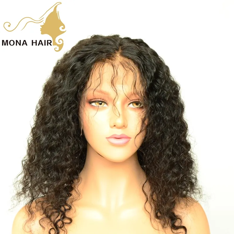 Curly Hair Wig Natural Black Soft Real Human Hair Hd Lace Frontal Wig
