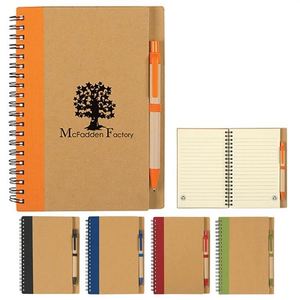 Carnet de notes personnalisé en spirale, écologique, avec marque-pages, en papier kraft, mini, petit, avec stylo et notes adhésives - Product Image 2
