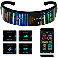 Lunettes intelligentes à LED avec dessins DIY, rechargeables, contrôlées par application, connectées en Bluetooth, lunettes lumineuses pleine couleur