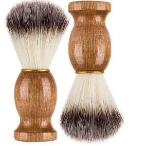 Wanmei – brosse à barbe avec manche en bois, poils en nylon, outil de toilettage Portable pour hommes, soins de la barbe - Product Image 3