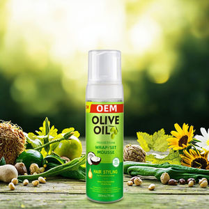 OEM/ODM Set de Envoltura de Secado Rápido de 200 ml para Cabello Rizado, Crema de <span class=keywords><strong>Mousse</strong></span> de Fijación Fuerte con Aceite de Coco para Controlar el Frizz y Peinar - Product Image 1