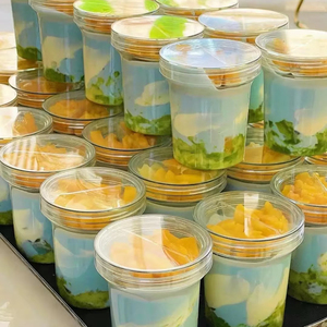 Food Grade <strong>Yogurt</strong> Fruit Juice Pudding 480ml Stackable Transparent PET Plastic Screw Top Jar Plastic Can <strong>for</strong> Storage and Serving - Product Image 3