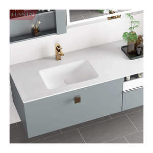 Gran oferta, fregadero de encimera de lujo con losa de piedra sinterizada sin costuras integrada de una pieza blanca mate, lavabo de doblado en caliente - Product Image 3