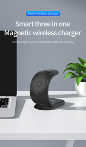 Base de carga rápida de 15W, soporte de muñeca magnético 3 en 1, cargador de teléfono inalámbrico para <span class=keywords><strong>iPhone</strong></span> 12-14 para AirPods IWatch Input 9V/2A - Product Image 6