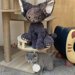 Desain baru disesuaikan boneka hewan mainan Devon Rex kucing boneka simulasi