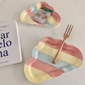 <span class=keywords><strong>Assiette</strong></span> à dessert en céramique de style coréen, <span class=keywords><strong>couleur</strong></span> nuage, petite, fraîche, mignonne et créative - Product Image 3