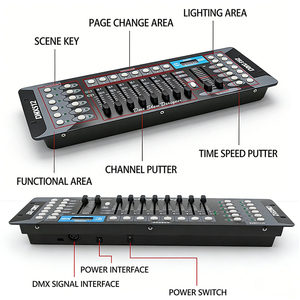 Controlador de Iluminación de Escenario para Bodas y Discotecas de Alta Calidad, <span class=keywords><strong>192</strong></span> DMX 512, Controlador DMX <span class=keywords><strong>192</strong></span> - Product Image 2
