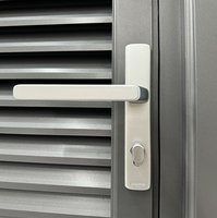 Porte à persiennes en aluminium sur mesure, poignée antirouille avec serrure, design moderne, pour balcon, ventilation, accès, coupe-vent, ouverture latérale, OEM