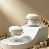 Pot en plastique PET blanc beige 50ml 100ml 200ml 300ml à surface douce au toucher pour lotions, soins de la peau, cosmétiques, crèmes et gommages avec bouchon à vis