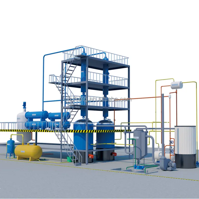 Machine de distillation d'huile moteur de rebut 1-14tpd huile uso dell'impianto di raffinazione del petrolio greggio diesel