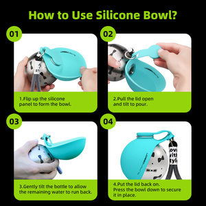 Tazón de Silicona Portátil en Forma de Bola de Acero Inoxidable para Perros, para Uso en Exteriores, Viajes, Carrito para Mascotas, Moderno - Product Image 2