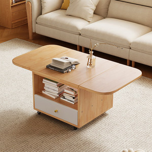 Solid Wood Movable Folding <b>Coffee</b> <b>Table</b> Modern Minimalist Living Room Multi Functional Telescopic <b>Small</b> Tea <b>Table</b> - Product Image 4