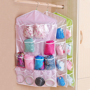 Bolsa colgante de 16 compartimentos para ropa, calcetines y ropa interior; adecuada para organizar armarios y objetos pequeños; se monta en la pared. - Product Image 1