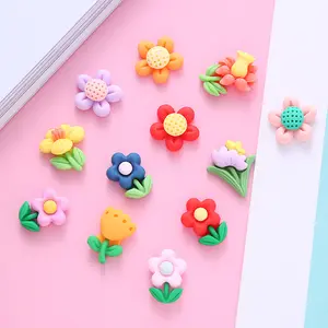 Simulation flower small size resin accessories Cute cup patch accessories diy phone case headwear hair craft charms