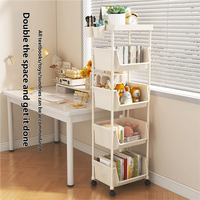 Chariot de rangement mobile multi-niveaux à espaces étroits, avec paniers ouverts, idéal pour les jouets, les livres et les petits objets de chambre à coucher – Vente chaude