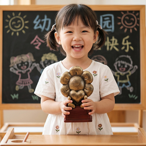 Trofeo de Girasol de Resina Grabado Personalizado, Premio Artesanal Vintage para Niños, Trofeo de Recompensa al por Mayor, Regalo de Incentivo Escolar - Product Image 5