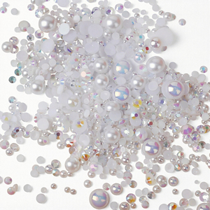 Meilleures perles demi-rondes en résine imitation perle et strass, tailles mixtes 3-10mm, pour artisanat, paillettes pour nail art et bijoux DIY - Product Image 3