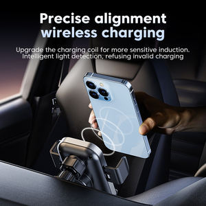 Étirement automatique par <span class=keywords><strong>induction</strong></span> lumière LED bleue téléphone portable charge rapide 15w capteur automatique <span class=keywords><strong>chargeur</strong></span> sans fil de voiture chaud 2025 - Product Image 6