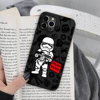 Coque de téléphone en silicone souple avec logo Darth Vader Stormtrooper pour iPhone 13 12 11 Pro Mini XS MAX 8 7 Plus X SE XR