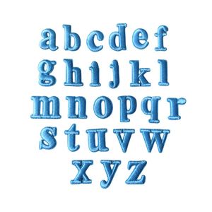 2cm Iron on Backing Embroidery pink Blue White <b>Black</b> Mini Letter Number Patch - Product Image 3