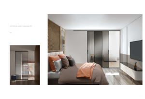 <span class=keywords><strong>Porte</strong></span> coulissante invisible à triple action en bois massif pour salle de bain, extrêmement étroite, avec <span class=keywords><strong>rail</strong></span> de suspension au sol et roulettes inférieures - Product Image 2