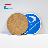 Sous-verres écologiques imperméables en bois avec fonction NFC pour la commande et le partage social, tapis isolants thermiques
