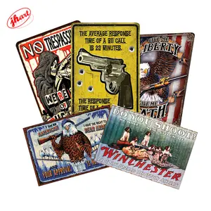 Hunting Vintage Poster Shabby Chic Hunter Guns Retro Metal Tin Signs Hunt Plaque Tavern Home Decor 20x30cm