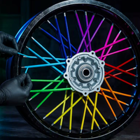 72 pièces de bandes de protection colorées pour rayons de jantes de moto tout-terrain de 24 cm, accessoires de modification, jeu de rayons