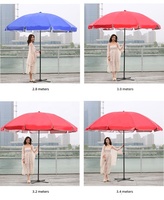 Parasol de plage promotionnel portable en fibre de verre avec poignée en alliage, impression numérique personnalisée 3,5 m, résistant à la décoloration, blanc