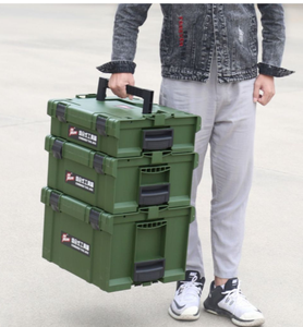 Caja de herramientas combinada de plástico multicapa DF EDS, venta al por mayor, negro y verde - Product Image 2