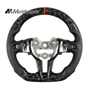 Volant en fibre de carbone forgé sur mesure avec poignées en cuir perforé pour Hyundai Elantra N, i30N, i20N, N-line, Kona N 2018-2026 - Product Image 1