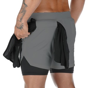 Pantalones Cortos Deportivos de Compresión para Hombre, Personalizados al por Mayor, con Forro 2 en 1, de Malla Deportiva, para Gimnasio, con Bolsillo - Product Image 6
