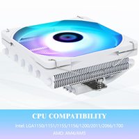 Refroidisseur à air pour processeur Thermalright AXP120-X67 blanc ARGB, 6 caloducs, ventilateur PWM de 120 mm, compatible AMD