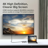 Estación de acoplamiento multipuerto de concentrador tipo C 8 en 1 de alta calidad con 4K HDMI USB3.0 RJ45 SDTF adaptador de carga PD de 2 puertos USB C