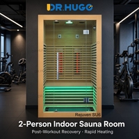 DR.HUGO Rejuven SU6 - Cabine de sauna infrarouge compacte pour intérieur, 1-2 personnes, en bois de pruche naturel, pour appartement et maison
