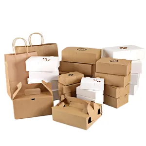 De gros crêpe papier boîte-OMT — boîte en papier Kraft de qualité alimentaire, emballage en carton pour frites, pâtes, crêpière, Croissant, accessoire pour prise