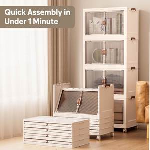 Golden Supplier 2026 Upgraded Durable Stackable Toys Snacks Storage <b>Boxes</b> Folding Storage Cabinet <b>Clothes</b> Organizers - Product Image 5