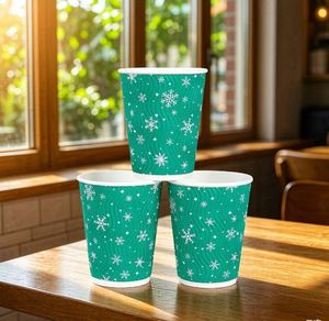 Gobelets à café en carton ondulé à double paroi, design personnalisé, pour vente en gros, jetables, pour café à emporter, 8oz - Product Image 1