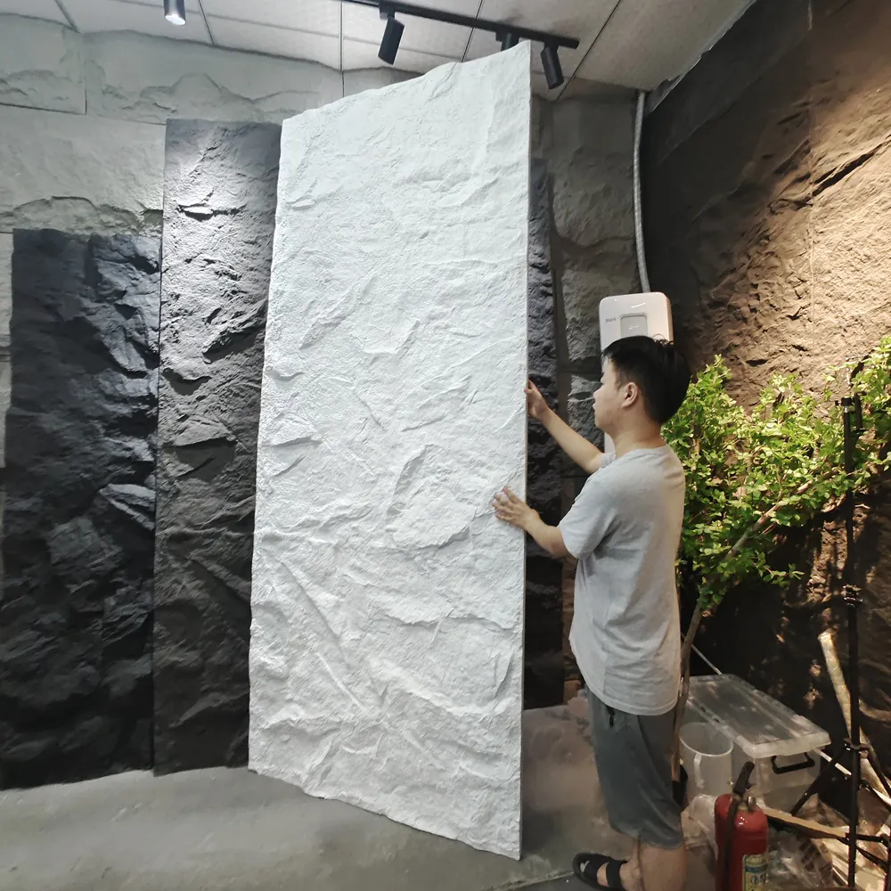 가볍고 저렴한 폴리 우레탄 인조 돌 벽 패널 PU 3D 암석 방수 벽 패널 벽