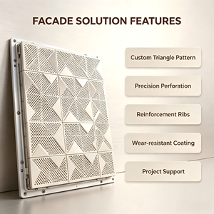 Panel de Aluminio Perforado Triangular, Revestimiento Decorativo para Fachadas, Lámina para Revestimiento Exterior de Edificios - Product Image 5