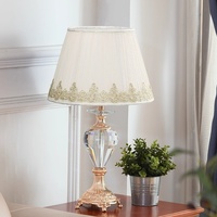 Lampe de table LED en cristal nordique américaine HJ HOME, moderne, simple, luxueuse, chaude, pour chambre à coucher, chevet, bureau