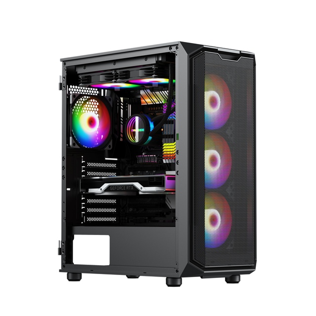 Tecnomall Computer Chassis Desktop 240 Water Cooled Side Transparent Tempered Glass Atx Pc Chassis Computer Case