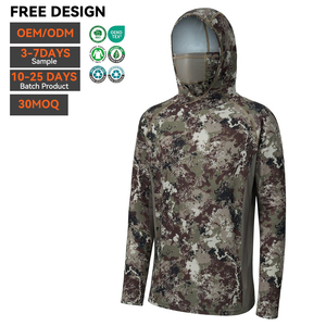 Sudadera con Capucha para Hombre, Manga Larga, para Pesca, Deportiva, Transpirable, de Secado Rápido, UPF50, con Serigrafía, Venta al Por Mayor OEM - Product Image 1