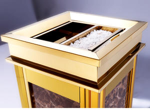 Poubelle pour hôtel hall d'accueil commercial vertical en acier inoxydable centre commercial Poubelle pour hôtel hall d'accueil Couloir avec <span class=keywords><strong>cendrier</strong></span> - Product Image 4