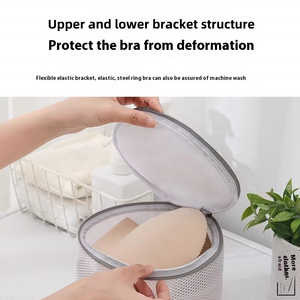 Logotipo personalizado, venta al por mayor, bolsas de lavado de ropa de malla fina <span class=keywords><strong>para</strong></span> lavado a máquina, <span class=keywords><strong>bolsa</strong></span> de protección de sujetador de ropa multifuncional de gran capacidad - Product Image 5